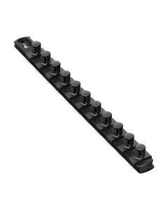 ERN8425 image(0) - Ernst Mfg. 13 Inch Socket Organizer with 11 Twist Lock Clips - 1/2 Inch - Black
