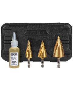 KLE25951 image(0) - Klein Tools Step Bit Kit, Spiral Double-Fluted, VACO, 3-Piece