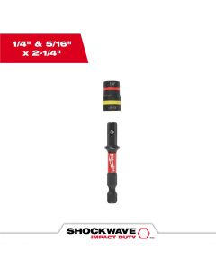MLW49-66-4542 image(0) - Milwaukee Tool SHOCKWAVE Impact Duty 1/4&rdquo; and 5/16&rdquo; x 2-1/4&rdquo; QUIK-CLEAR 2-in-1 Magnetic Nut Driver