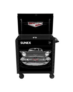 SUNEX Tony Squindo 57 Chevy Premium Full Drawer Black Service Cart