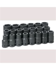 GRE9021D image(0) - Grey Pneumatic 1" Dr. 21 Piece Deep Fractional Set 3/4" to 2"