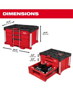 MLW48-22-8447 image(2) - Milwaukee Tool PACKOUT Multi-Depth 3-Drawer Tool Box