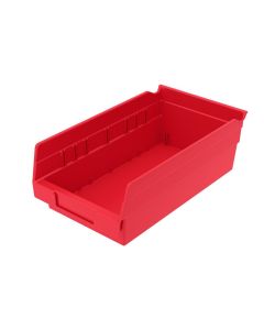 Msc Industrial Supply Akro-Mils 30130 Red Plastic Hopper Shelf Bin, 11-5/8 Inch L x 6-5/8 Inch W x 4 Inch H -1 Bin