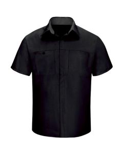 Workwear Outfitters Men's Short Sleeve Perform Plus Shop Shirt w/ Oilblok Tech Black/Charcoal, Large