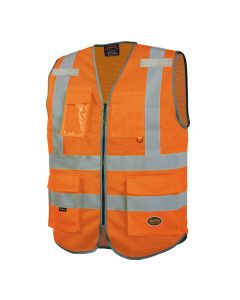 SRWV1024850U-3XL image(0) - Pioneer Pioneer - Mesh 9-Pocket Safety Vest - Hi-Vis Orange - Size 3XL
