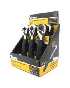 TITAN 6PC Dual-headed 1/4" & 3/8"Dr Std Ratchet Display
