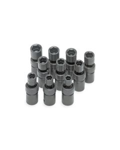 S K Hand Tools SOCKET SET IMPACT FLEX 1/2IN. DR 10PC MET STD 6 PT