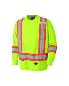 SRWV1051260U-L image(0) - Pioneer Pioneer - Birdseye Long-Sleeved Safety Shirt - Hi-Viz Yellow/Green - Size Large