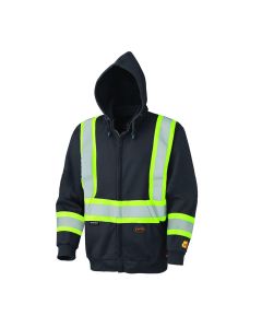SRWV2570470U-2XL image(0) - Pioneer Pioneer - Hoodie - Hi-Viz Flame Resistant Zip-Style Heavyweight Cotton - Black - Size 2XL