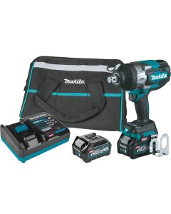 MAKGWT01D image(0) - 40V max XGT&reg; Brushless Cordless 4-Sp Hi-Torq 3/4" Sq. Drive Impact Wrench Kit w/ Friction Ring Anvil, var. spd., rev., L.E.D. Light, bag (2.5Ah)