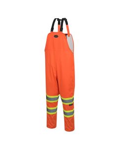 Pioneer - Hi-Vis Safety Rainwear Bib Pants - Orange - Size XL