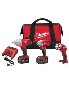 MLW2696-23 image(0) - Milwaukee Tool M18 IMP WRENCH FLASHLIGHT 3-PC KIT