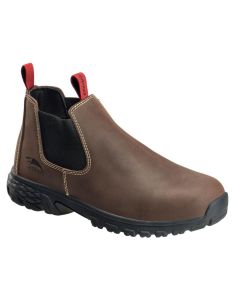 Avenger Work Boots Avenger Work Boots - Flight Romeo Series - Men's Mid Top Slip-On Boots - Aluminum Toe - IC|SD|SR - Brown/Black - Size: 10'5W