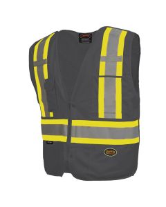 SRWV1021170U-L image(0) - Pioneer Pioneer - Zip-Up Snap Break Away Safety Vest - Black - Size Large