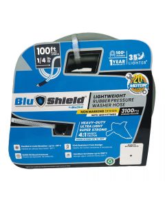 BluBird Blushield Rubber Pressure Washer Hose Assembly 1/4" x 100' w/ M22 Non Marking