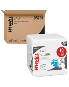 KIM05701 image(0) - Kimberly-Clark WypAll L40 Wipers White Case of 18