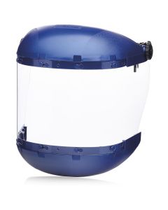 Sellstrom Sellstrom- Face Shield - 380 Series - 6.5" x 19.5" x 0.040" Window - Dark Green - Universal Hard Hat Slot Adapter Headgear - Dual Crown