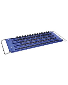 MTSLASTRAYB6PACK image(0) - Mechanic's Time Savers 5-Row Lock-A-Socket Tray 6 Pack (Blue)