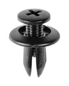 AVC14260 image(0) - AUVECO 14260 Push-Type Screw-Type with Open End Retainer, 15 mm Dia Head x 12 mm L Stem x 7 mm Hole, Nylon, Black