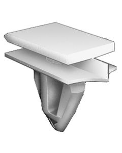 AVC20607 image(0) - AUVECO 20607 Rocker Panel Molding Clip, (12 x 20 mm Top x 12 x 24 mm Bottom) Head x 14 mm L Stem, Nylon, White