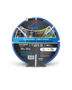 BluBird BluSeal 1" Lawn Garden Water Hose Hot/ Cold Lightweight Professional Grade 100% Rubber Hose - 50 Feet