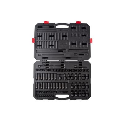 SUN3887 image(0) - SUNEX 3/8" Drive SAE & Metric 6 Point Standard & Deep with Universal Sockets, Star & External Star Bit 87-Piece Master Impact Socket Set