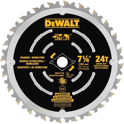 DWTDWA31724D image(0) - DEWALT Demolition Saw Blade, 7-1/4"
