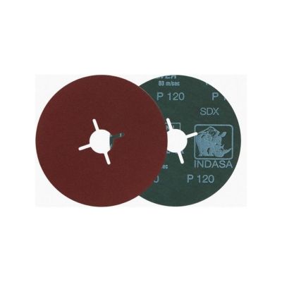INA1000-24 image(0) - Indasa USA,Inc. 1000-24 Rhynofibre A Silver Resin Grinding Disc, 5 in Dia, P24 Grit, Plain