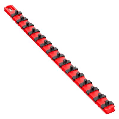 ERN8322 image(0) - Ernst Mfg. 18&rdquo; Socket Organizer with 22 Dura-Pro HD Clips - Red - 1/4"