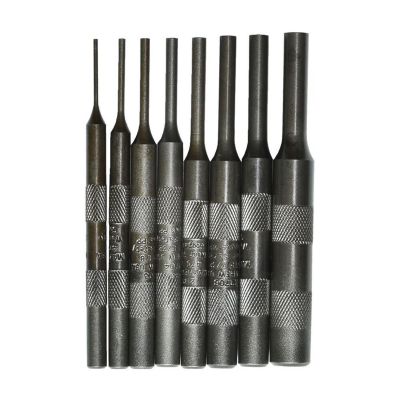 MAY62060 image(0) - Mayhew Knurled Pin Punch Kit - 8 Piece - 5.5 Inch