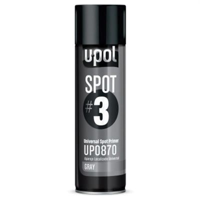 UPO0870 image(0) - U Pol Products SPOT#3 UP0870 Universal Spot Primer, 450 mL Aerosol Can, Gray, 48.4 sq-ft Coverage