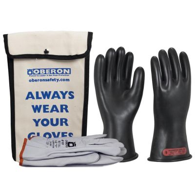 OBRGLVKT-BRC0-1110 image(0) - Oberon Glove Kit - Rubber Electrical - Class 0 - Length: 11" -  Rolled Cuff - Size: Large - 10