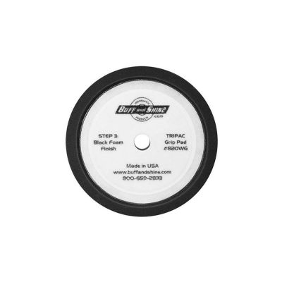 BUF820WG image(0) - Buff And Shine 820WG Convoluted Face Buffing Grip Pad, 8 in Dia, 1-1/2 in THK, Hook and Loop Attachment, Black