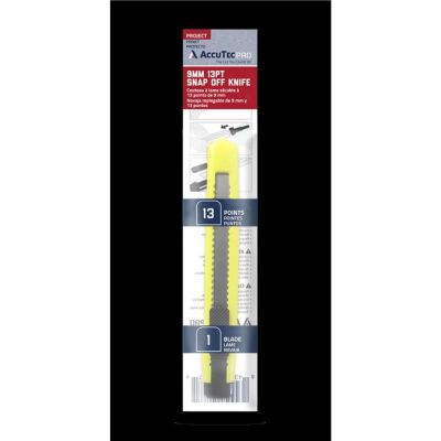 ASRAPTL-4004 image(0) - AccuTec Pro AccuTec Pro 13PT 9MM Snap-Off Knife with 1 Blade Assorted Colors, CJAR=CA (75KNF/CJAR)