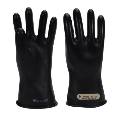 OBRRG-B-C00-R11-10 image(0) - Oberon Gloves - Rubber Electrical - Class 00 - Length: 11" -  Rolled Cuff - Size: Large - 10