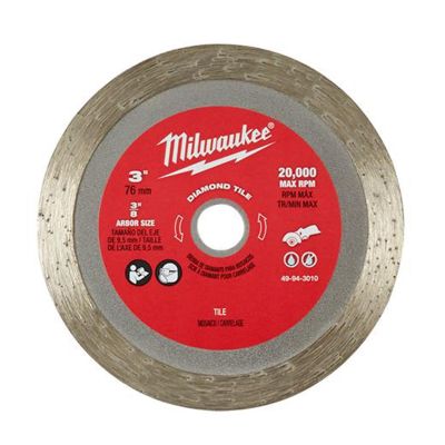 MLW49-94-3010 image(1) - Milwaukee Tool 3" DIAMOND TILE CUT-OFF BLADE MAX 20,000 RPM