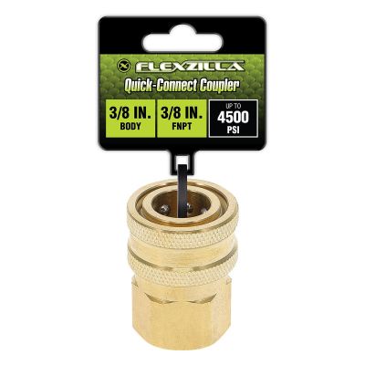 LEGPW3580 image(0) - Flexzilla Quick-Connect Coupler, 3/8" Body x 3/8" FNPT, Brass