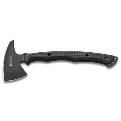 CRK2725 image(0) - CRKT (Columbia River Knife) Kangee T-Hawk SK-5 Powder Coat Axe w/Spike Blade Tomahawk with Sheath Glass-Reinforced Nylon Handle - Black