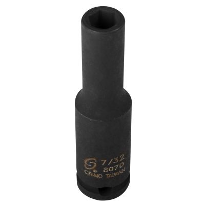 SUN807D image(0) - SUNEX SOCKET IMPACT 7/32 1/4IN. DRIVE DEEP 6 POINT