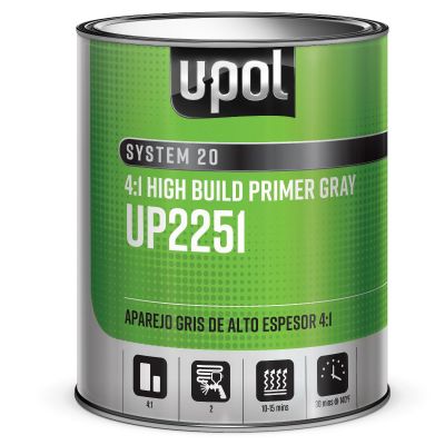 UPO2251 image(0) - U Pol Products SYSTEM 20 National Rule 4:1 High Build Primer - 1 Liter Tin - Gray