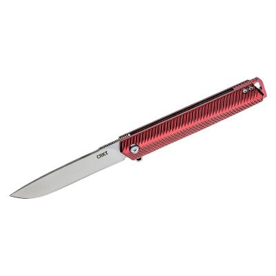 CRKK820BXP image(0) - CRKT (Columbia River Knife) Stylus 12C27 Satin Plain Blade Folding Knife with Liner Lock Aluminum Handle - Maroon