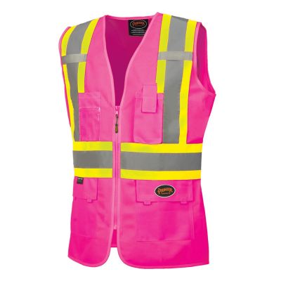 SRWV1021840U-L image(0) - Pioneer Women's Custom Fit Hi-Vis Mesh Back Safety Vest  - Color:  Pink  - Size: L