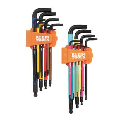 KLEBLS18 image(0) - Klein Tools Color Coded Hex Key Set, SAE and Metric, 18-Piece