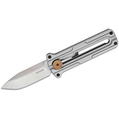 KER2046 image(0) - Kershaw Cybernet Manual Open Sliding Button Lock Spear Point Blade EDC Pocket Knife - Gray