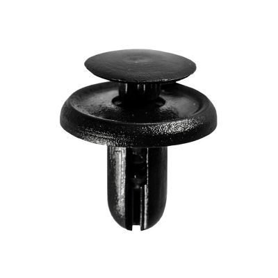 AVC21658 image(0) - AUVECO 21658 Push-Type Type 4 Retainer, 15 mm Dia Head x 11 mm L Stem x 6 mm Hole, Nylon, Black