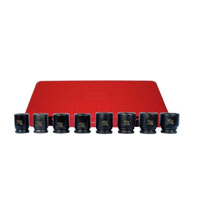 KTI34100 image(0) - K Tool International Socket Set Impact SAE 3/4 Inch Drive 8 Piece