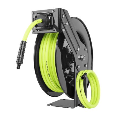 LEGL8611FZ image(0) - Legacy Manufacturing Flexzilla Retractable Air Hose Reel, Open Face, Single Axle Arm, 3/8" x 50'