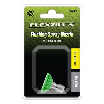 LEGPW4008 image(0) - Flexzilla Quick-Connect Flushing Spray Nozzle, 1/4", 25&deg;, Green, Stainless Steel/Plastic