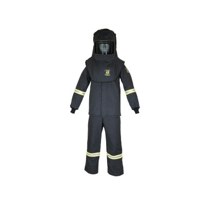 OBRTCG4B-T5XL image(0) - OBERON Suit Kit - Arc Flash - 40 Cal TCG - Comes with Hood, Coat and Bib Coveralls - Color: Black - Size: 5XL Tall