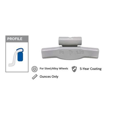 PWWT300Z image(0) - Wegmann Automotive 3 oz Zinc Coated Clip-on TZ Gray Series Wheel Weight (Box of 25)